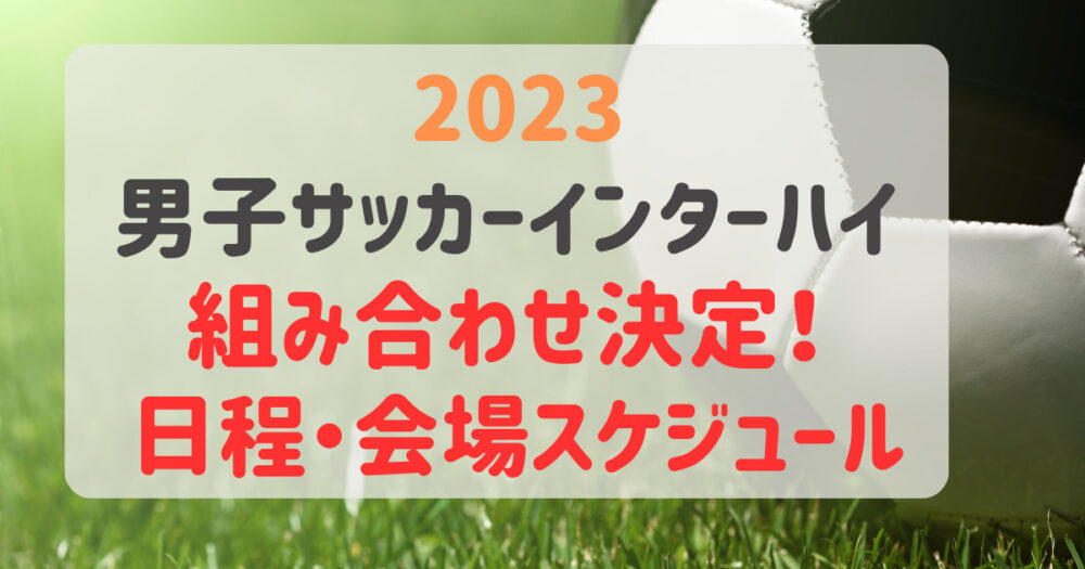 サッカーインハイ　会場スケジュール